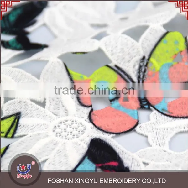 Hot Sale Custom Made Milk Silk Guipure Lace of French Style 100% Polyester Lace for Dress