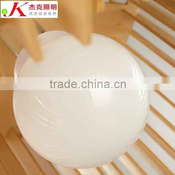 Wooden LED Pendant Light JK-8005B-04 Round Wooden E27 Lamp Holders Pendant Lamp With Japanese-style Light Bulb for Living Room l photo-4