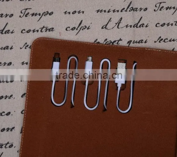 Wholesale High Quality Multifunction Business Custom Leather Trifold Power Bank Notebook photo-4