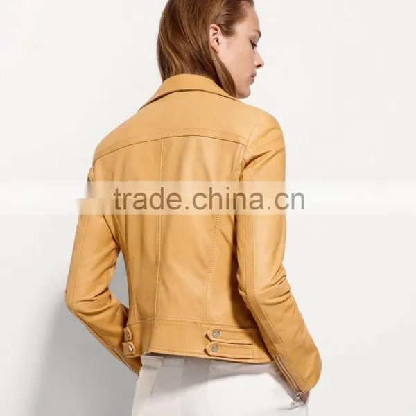 Model in Wet Hair Wearing Woman Women Fashion Leather Jacket photo-2