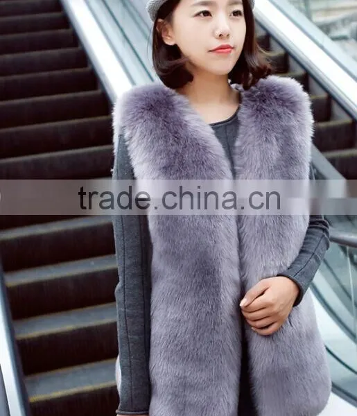 QYQX-001 High Quality Blue Fox Fur Vest photo-4