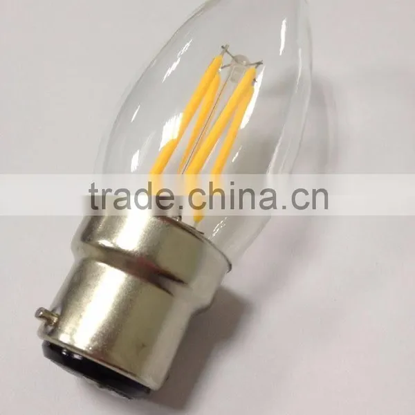 DIMMABLE LED FILAMENT CANDLE BULB LIGHT WITH FROSTED/AMBER/CLEAR GLASS 2WATT 4W E12/E14/E27/B22 UK USA CE ROHS UL photo-4