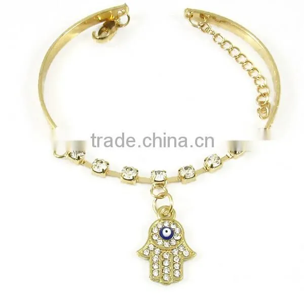 >>2016 New Design Rhinestone Turkish Evil Eye Bracelet, Lucky Hamsa Hand Bracelet / photo-2