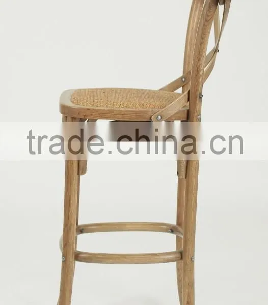 Antique Wooden Armless Bistro Counter Stool/ High Chair photo-3