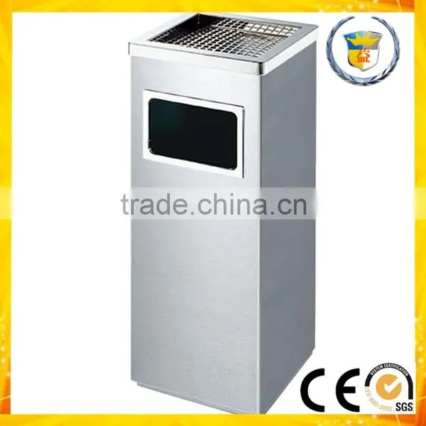 Painting Metal Classical Fashion Open Side Lobby Floor Trash Bin photo-2