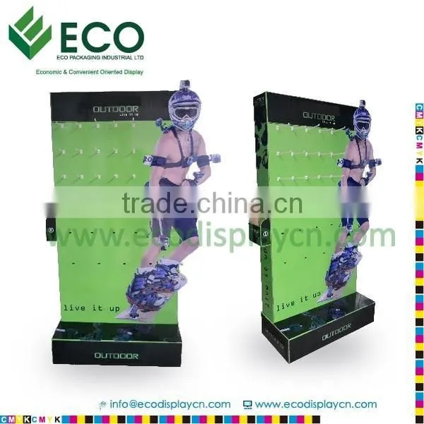 Cardboard Hook Display Stands for Sporting Product in Supermarket