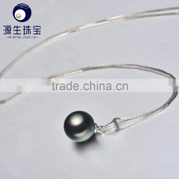 Fashion Jewelry 9--10mm Black Pearl Jewelry Pendant From Tahiti photo-3