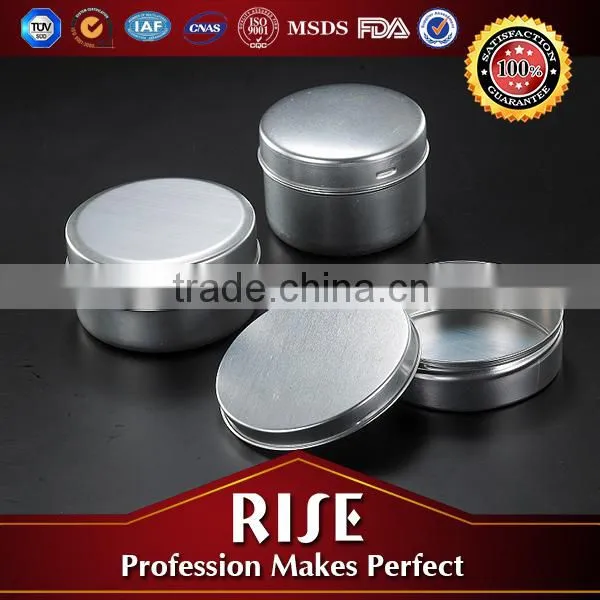 Round Flat Aluminum Silver Cream Jar photo-2