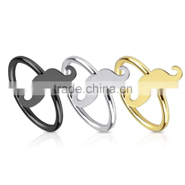 Piercing BCR Tragus Bead Closure Ring With Heart Bow Cross Moustache photo-5