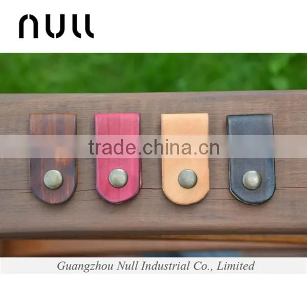 Genuine Leather Accessories Earphone Storage Holder With Clasp Button photo-2