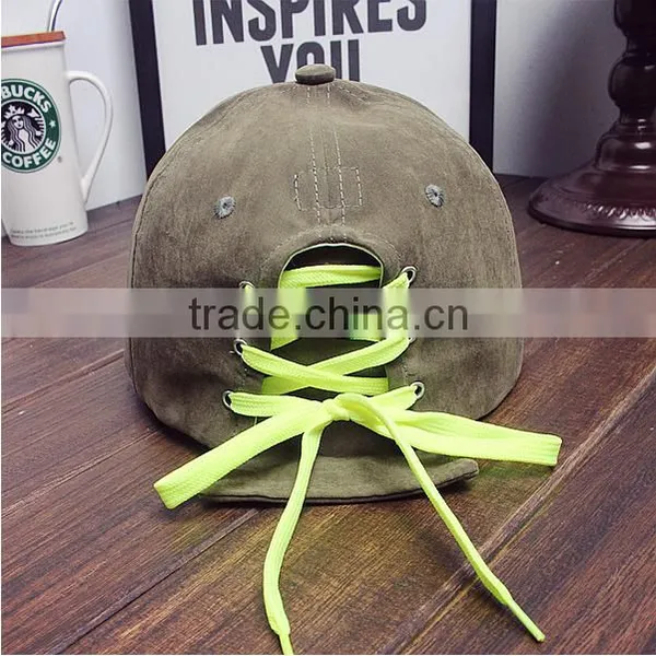 Suede Baseball Cap With Lace String at Back Closure for Wholesale Supplier's Choice photo-4