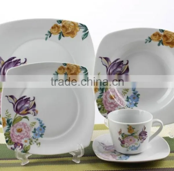 Wholesale 20 Pcs Ceramic Square Dinner Set/Fine Porcelain Dinner Set /tableware /dinnerware Set/cutlery Set/flatware photo-3