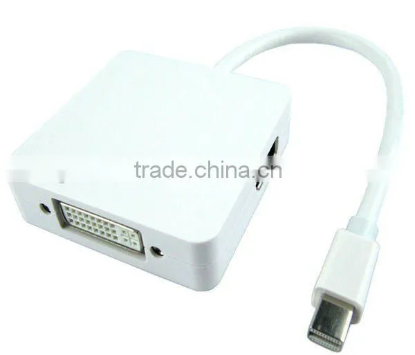 Hot selling Mini dp to dvi+hdmi+displayport 3in1 adapter (mini dp female to dp male/mini dp to s-video/mini dp to dp adapter)