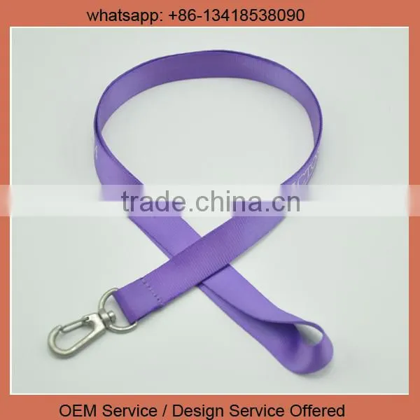 Custom Logo Cheap Satin Polyester Heat Transfer Printed Lanyard Purple