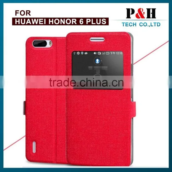 China Wholesale PU Leather Case Flip Phone Case With Window View for Huawei Honor 6 photo-3