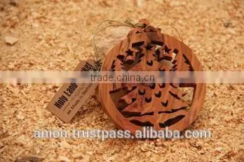 High Quality Exquisite Olive Wood Christmas Tree Ornament
