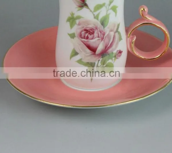 Tableware Ceramic Kawa Cup, Turkish Tea Cup With Saucer photo-4
