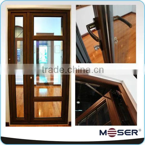 Single Wood Door Design With Tempered Glass for Commercial Building