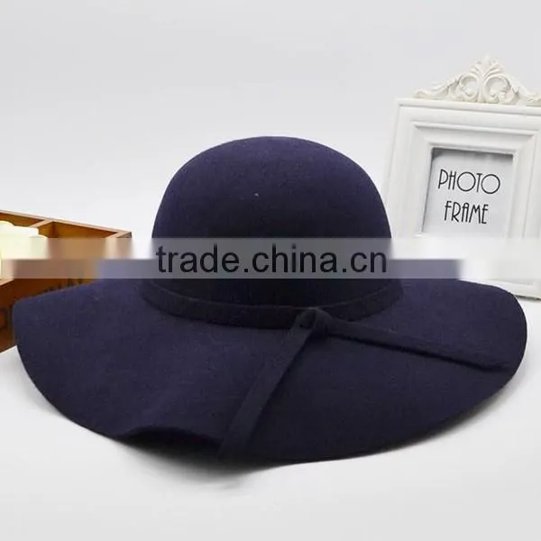 In Stock Cheap Wide Brim Wool Felt Hat Blank Wholesale photo-6