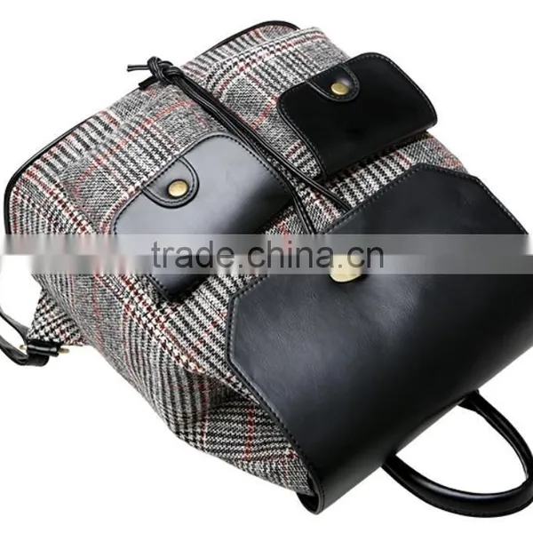 2015 Classical Canvas Backpack With Leather Bottom photo-4