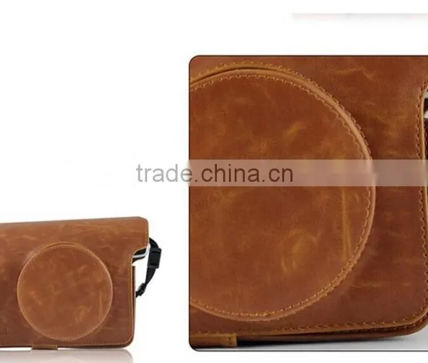 New Brown Instax W300, PU Leather Camera Case Bag For Fujifilm Instax Camera photo-5