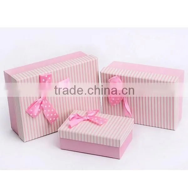 Nice Color 3pcs Set Stripes Paper Gift Boxes Candy photo-4