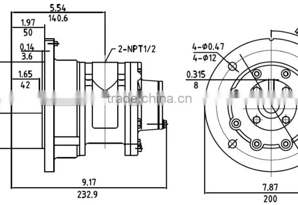 HX8AM-F130 Flange Mounting Pneumatic Motor,Gast Model 8AM-ARV-70 Pneumatic Motor photo-6