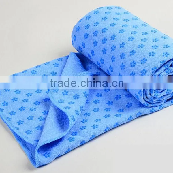 Wholesale Custom Logo Anti-slip Fibre Folding Yoga Mat Towel photo-3
