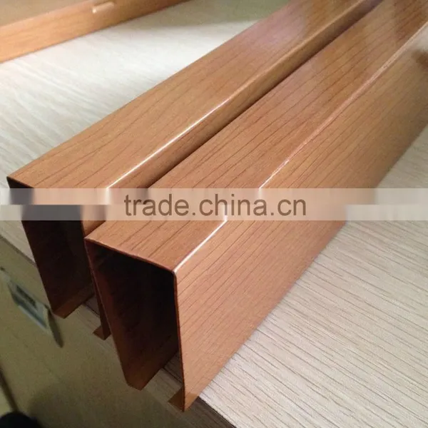 Pop Ceiling Powder Coated Aluminum Wood Tube Panel photo-4