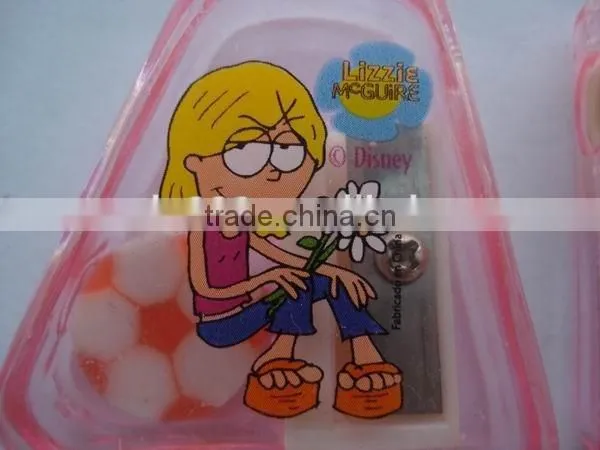 Custom Cartoon Letter Shaped Pencil Sharpener With Pencil Football Eraser photo-5
