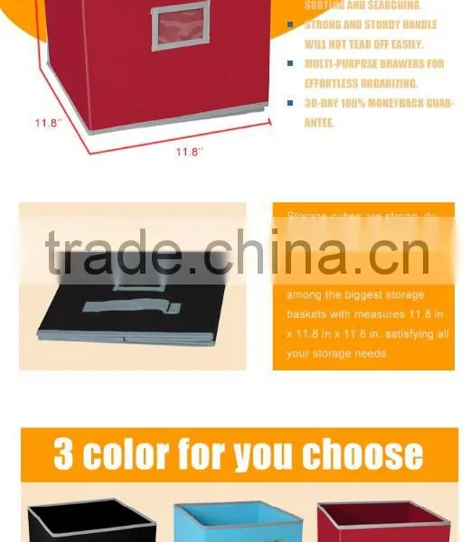 Fabric Type and Home Storage,Sundries Use Non Woven Storage Cube Container Box photo-3