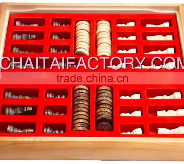 High Quality Traditional Wood Chess and Backgammon Set With Wood Chessmen photo-2