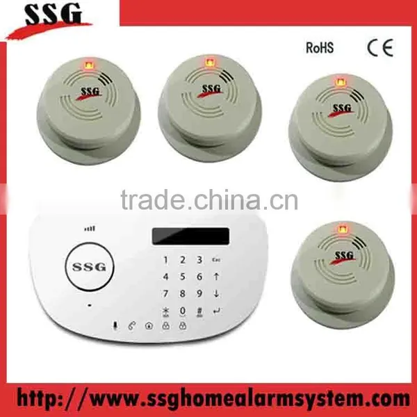 Smoke Sensor Wireless Fire Alarm System Work With GSM +PSTN Alarm System Intercome Talk