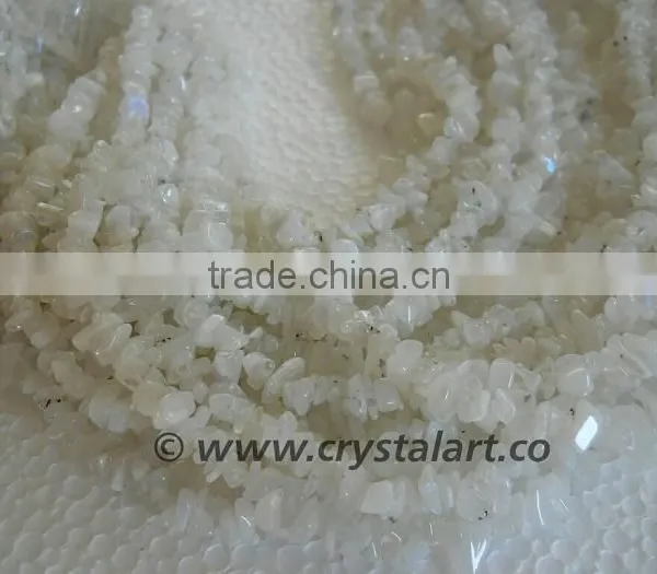 White Rainbow Moonstone Chips 36 Inches Strings photo-2
