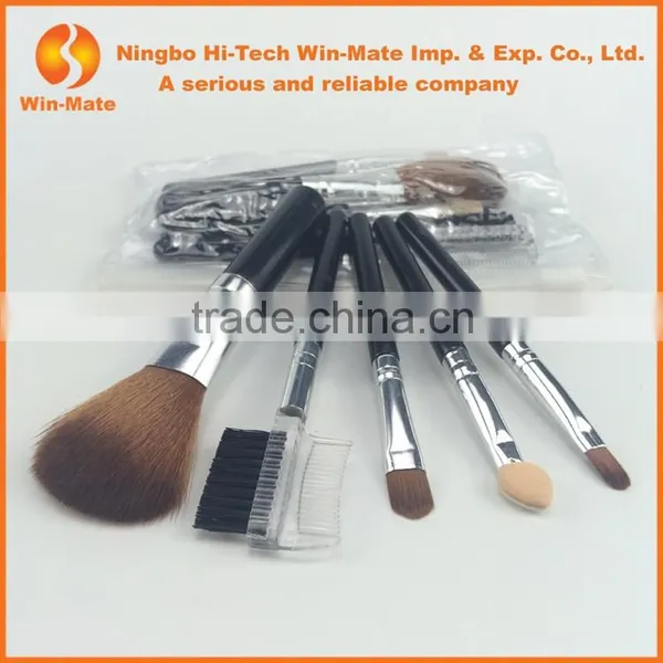 2015 Simple Black 5pcs Wooden Handle Personalized Makeup Brush Set photo-3