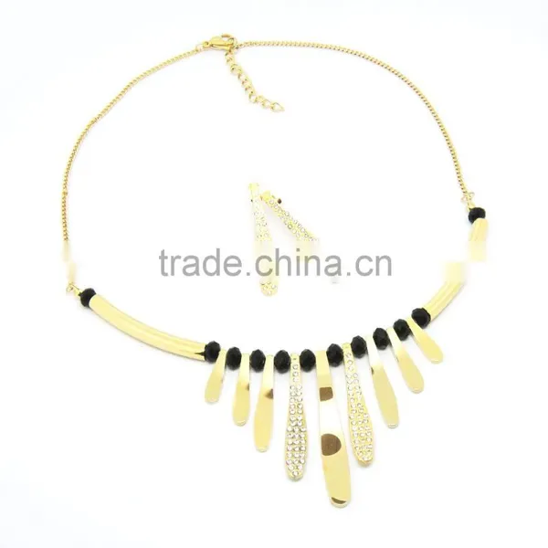 Wholesale 304 Stainless Steel Crystal Jewelry Set Necklace photo-2