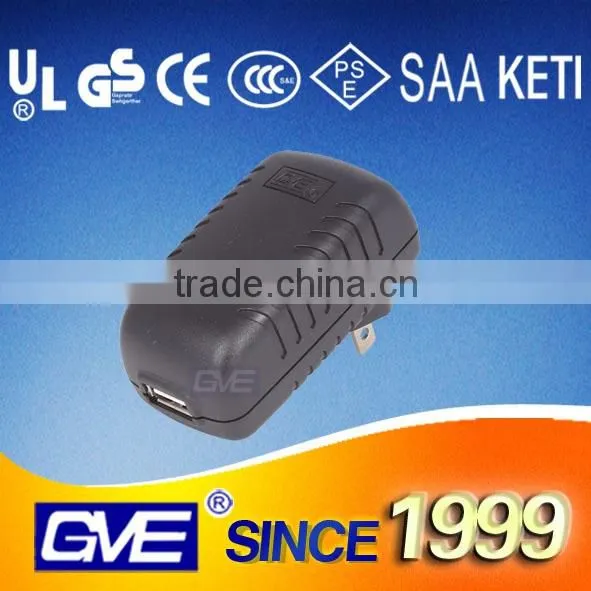 GVE Output 5V 1.5A Usb Plug Power Adapter With UL GS Certifications