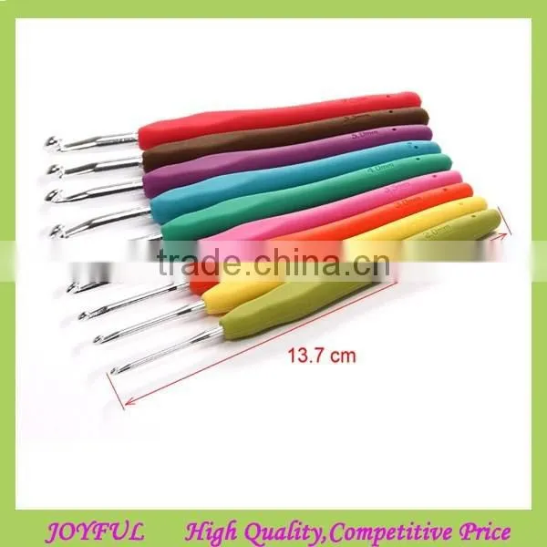 Amazon Hot Sale Aluminum Crochet Hook , Soft Handle Crochet Hook Set