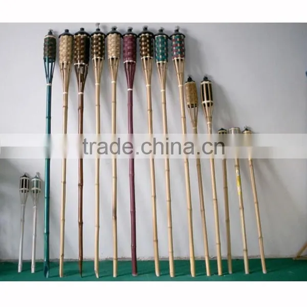 FD-008 Green Material Colorful Bamboo Oil Lamp Garden Torch photo-2
