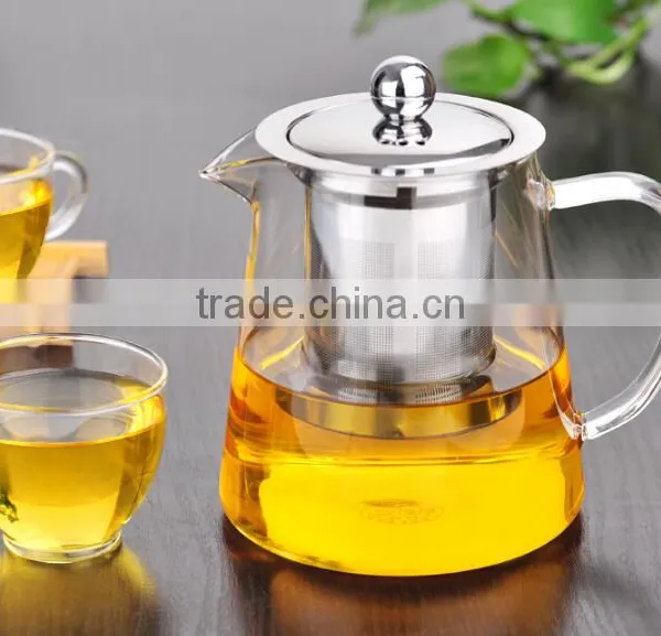 Hand Blown Glass Teapot Stainless Steel Infuser & Glass Lid Teapot Kettle Coffee photo-6