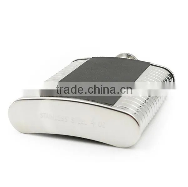 High Quality 4 to 7 oz Black Twill Leather Hip Flask Accept OEM photo-6