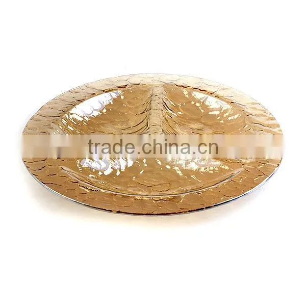 Hot Sale Elegant Gold Salad Plate for Holiday Cheap Glass Plate for Party photo-3
