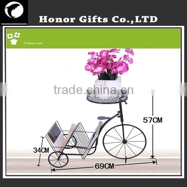 Fashion Design Wrought Iron Bicycle Plant Stand Decoration Bicycle Flower Stand photo-5