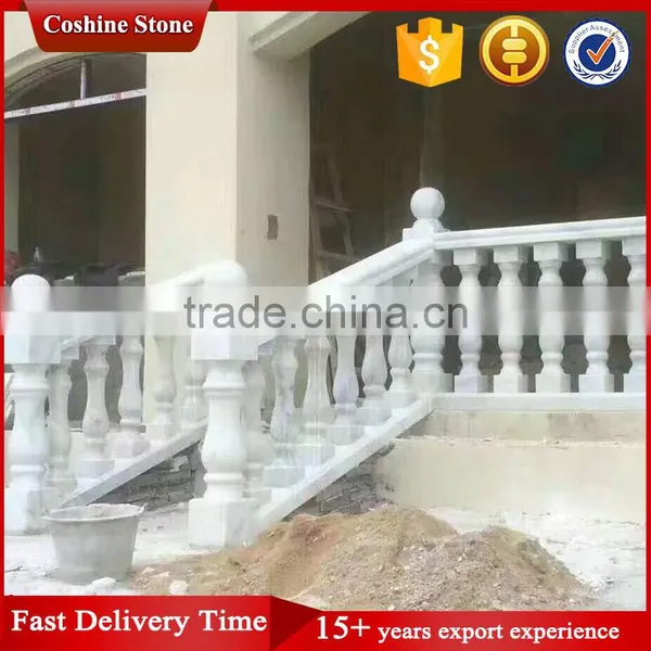 Private Villa Balcony and Stair Decorative Natural White Marble Railing photo-4