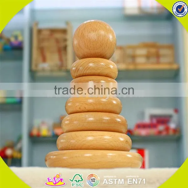 Wholesale Baby Wooden Stacking Blocks Toy High Quality Kids Smooth Wooden Stacking Blocks Toy for Fun W13D120 photo-5