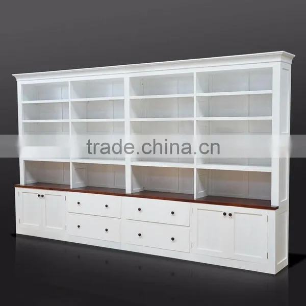 Library Cabinet White Color Mahogany Solid Wood Model Canbera photo-2