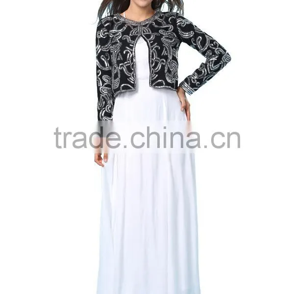 Ladies Fashion Heavy Long Sleeve Sequin Beaded Top photo-2