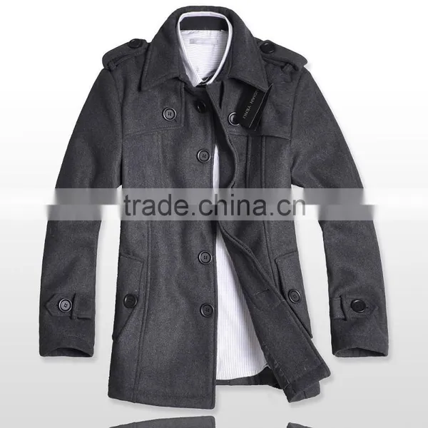 Man Spring and Autumn Long Style Grey Jacket 2015 photo-6