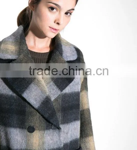 Winter Season Check Design Lady Coat photo-2