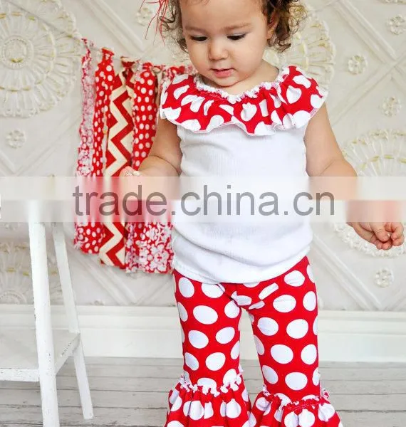 Wholesale Children's Boutique Clothing Christmas Baby Girls Ruffled Christmas Outfits photo-4